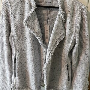 NIC+ZOE Women's Gray Fringe Blazer